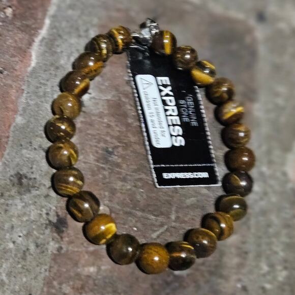 Express Genuine Stone Round Beads Stretch Bracelet ~ Bohemian Cottagecore Casual - Picture 3 of 4